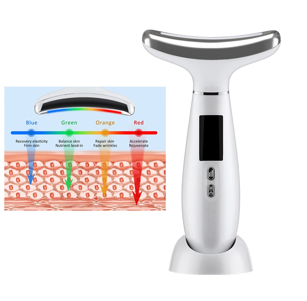 EMS Neck Massager with LED Photon Therapy Anti-Wrinkle Device
