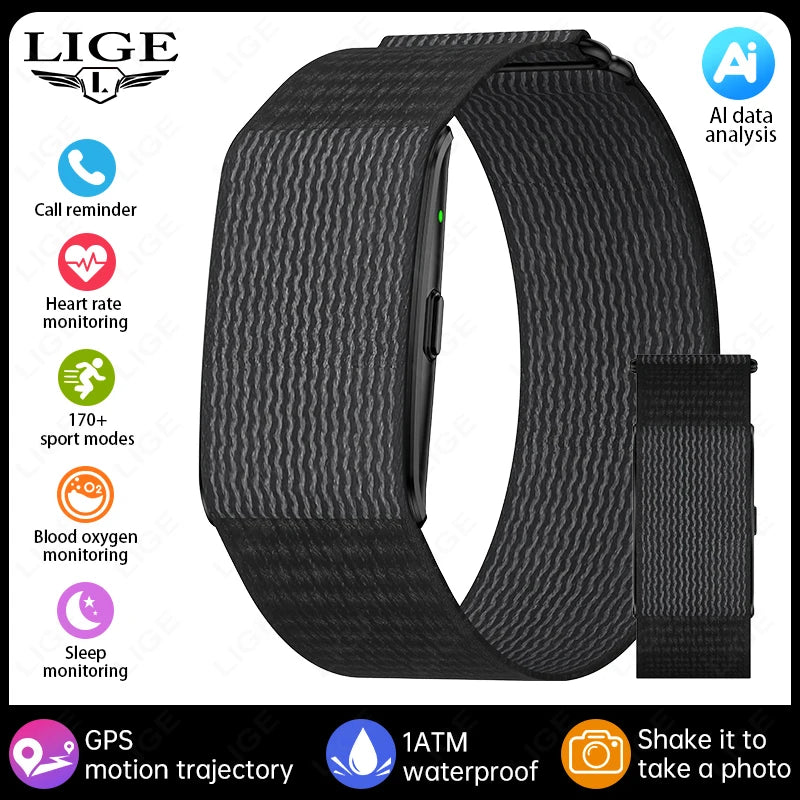 Stealth GPS Health Tracker – No-Screen Minimalist Smart Band with 24H Heart Rate & Blood Oxygen