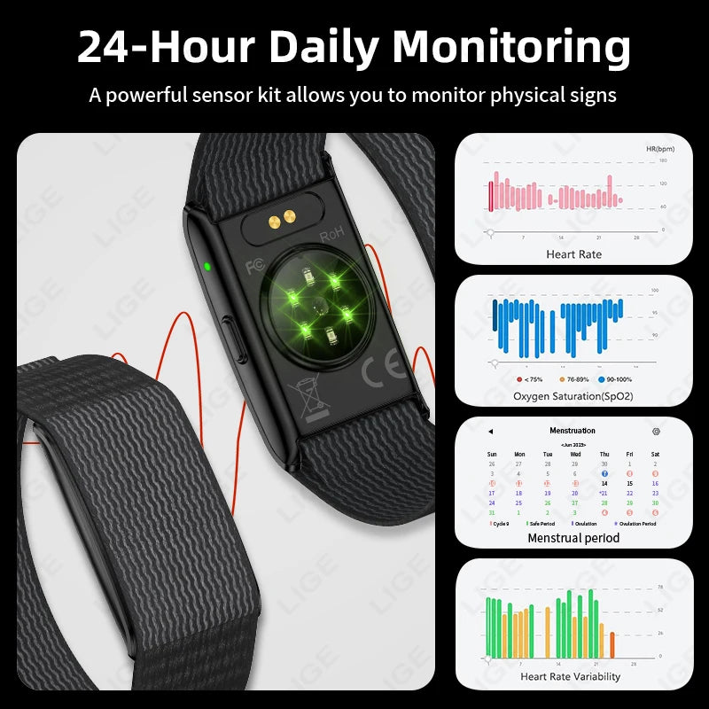 Stealth GPS Health Tracker – No-Screen Minimalist Smart Band with 24H Heart Rate & Blood Oxygen