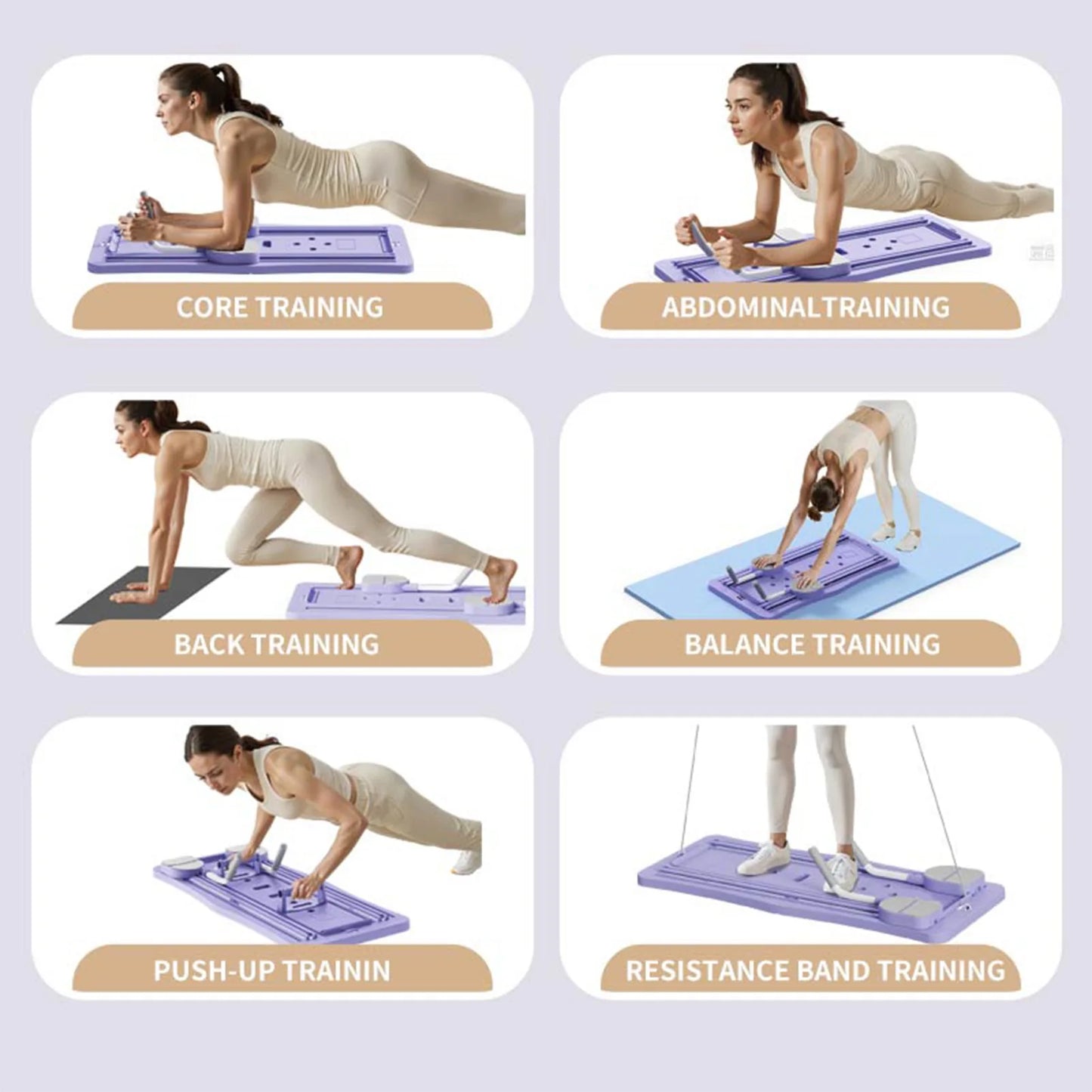 4-in-1 Pilates Board with Resistance Bands